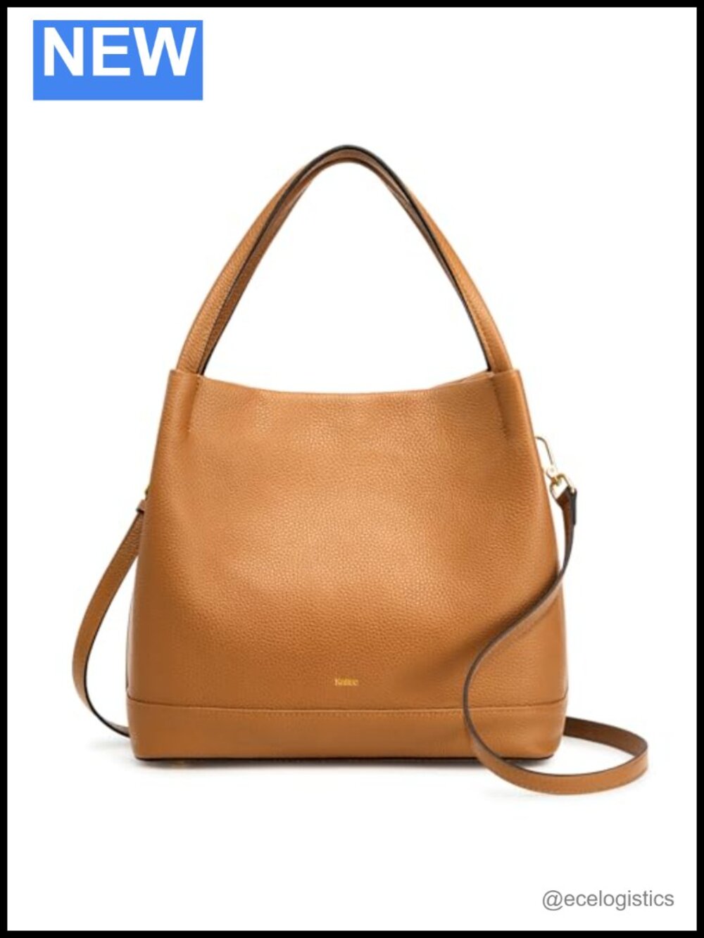 Genuine Leather Small Bucket Bag for Women with Detachable Strap